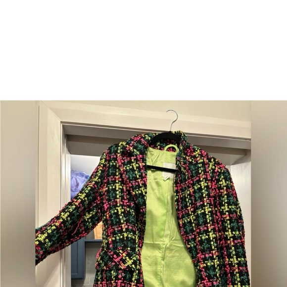 Avec Les Filles Neon Tweed Blazer - Size M - Picture 5 of 6